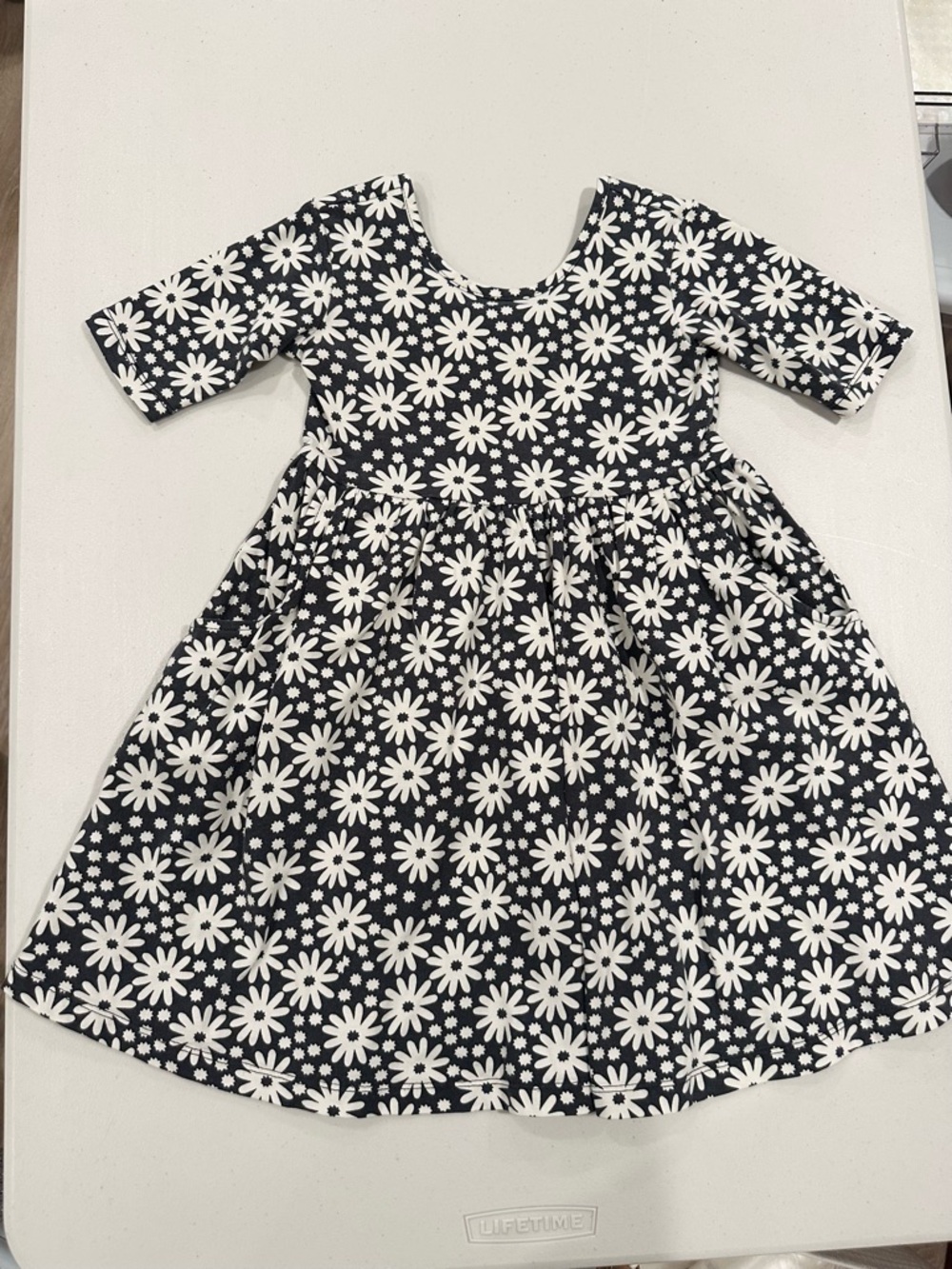 Hanna Andersson Black and White Daisy Dress Everyday Play Dress